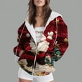 thumbnail image 2 of Towmus Cute Zip Up Hoodies Sweatshirts for Women 3D Santa Print Ugly Christmas Long Sleeve Hooded Fall Winter Pullover Tops S-3XL, 2 of 6