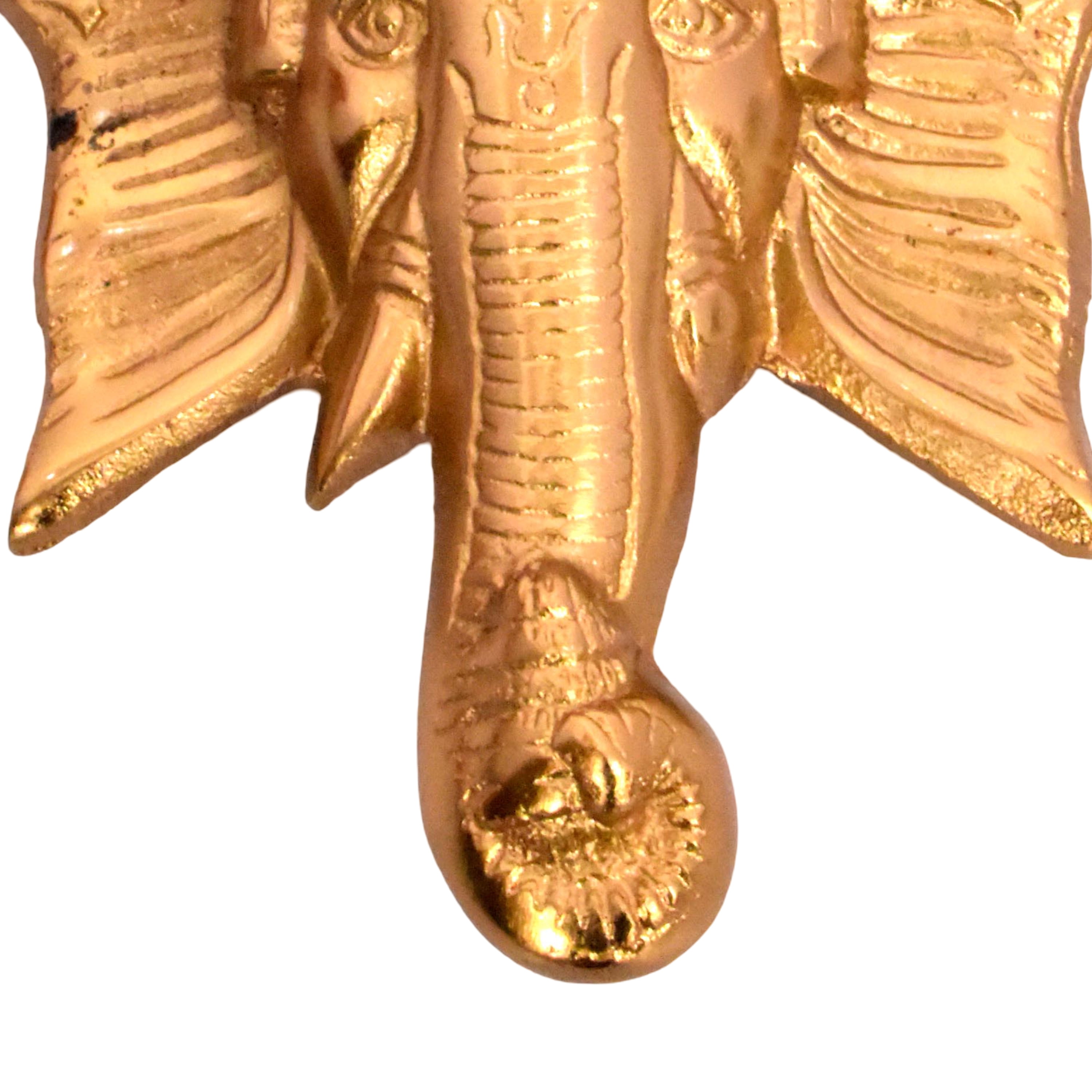 Metal Casted GaneshJi Idol Wall Decor, Diwali Decoration, Gold Finish, 9.25 inch, by Way To Celebrate