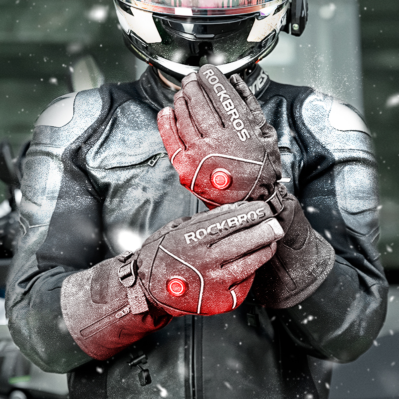 ROCKBROS Electric Gloves Cold Weatherfor Cycling Heated Gloves Rechargeable Battery Thermal Mittens Gloves for Men Women Winter Touchscreen Waterproof Warm Glove Liners