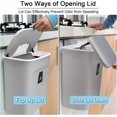 thumbnail image 3 of 2.4 Gallon Compost Bin/Hanging Small Trash Can with Lid for Kitchen Cabinet Door/Counter Top/Under Sink/Bedroom/Bathroom/Cupboard, Mountable Indoor Compost Bucket, Gray, 3 of 7
