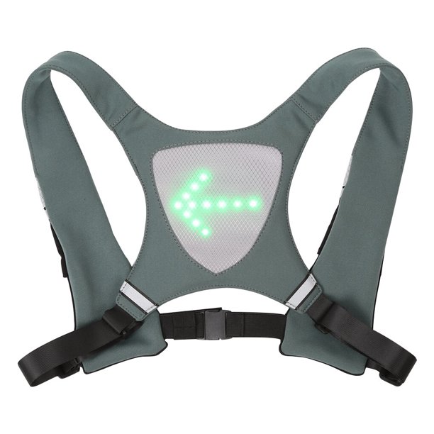 Naiovety Bicicleta inalámbrica 3 metros Control remoto advertencia LED luz intermitente luz mochila chaleco reflectante seguridad al aire libre Ciclismo Gris