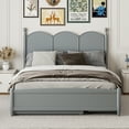 thumbnail image 4 of Harper & Bright Designs Queen Storage Bed with Twin XL Trundle, Wood Queen Size Platform Bed with 2 Storage Drawers, Gray, 4 of 17