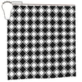 thumbnail image 2 of YFYANG Waterproof Bathroom Shower Curtain, Black and White Plaid Shower Curtain Set with Hooks, Home Bathroom Tub Decor - 72 "x72", Iron Hooks, 2 of 7