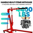 thumbnail image 6 of Heavy Duty 4400lbs Engine Hoist, Telescopic Hydraulic Lift with 6 Casters, Red Steel Frame for Ports, Mechanical Workshops, Garages​​, 6 of 9