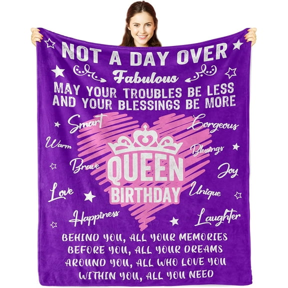 Birthday Gifts for Women, Bday Gift for Women Unique, Birthday Gifts for Mom, Daughter, Sister, Friends, Girlfriend, Birthday Gifts for Her, Happy Birthday Blanket Gifts Decoration for Women 60x50in