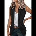 thumbnail image 2 of Chaleco Blazer Sin Mangas para Mujer, Informal, con Abertura Frontal, un Botón, Chaqueta de Verano con Bolsillos. Negro M, 2 of 6