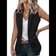 thumbnail image 2 of Chaleco Blazer Sin Mangas para Mujer, Informal, con Abertura Frontal, un Botón, Chaqueta de Verano con Bolsillos. Negro M, 2 of 6