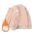 thumbnail image 2 of Gubotare Girls Varsity Jacket Baby Girl Boy Fleece Zip Up Hoodie Jacket Hooded Coat Winter Warm Outwear Cardigan Size 4T 5T,(Pink 4-5 Years), 2 of 4