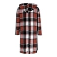 thumbnail image 4 of Delayuji Long Plaid Shirts For Women Oversized Button Down Shacket Jacket Flannel Hooded Trench Coats With Pockets Spring Winter, 4 of 5