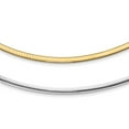 thumbnail image 3 of 14k Yellow and White Gold Two-tone Lt Reversible 4mm Omega w/extender Necklace Length 16 Inch, 3 of 3