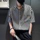 thumbnail image 2 of Camisa de hombre con bolsillo Camisas blancas para hombre Mangas frescas Estilo coreano Cosas baratas Cómodas Novedades en verano Trendyol Casual, 2 of 5