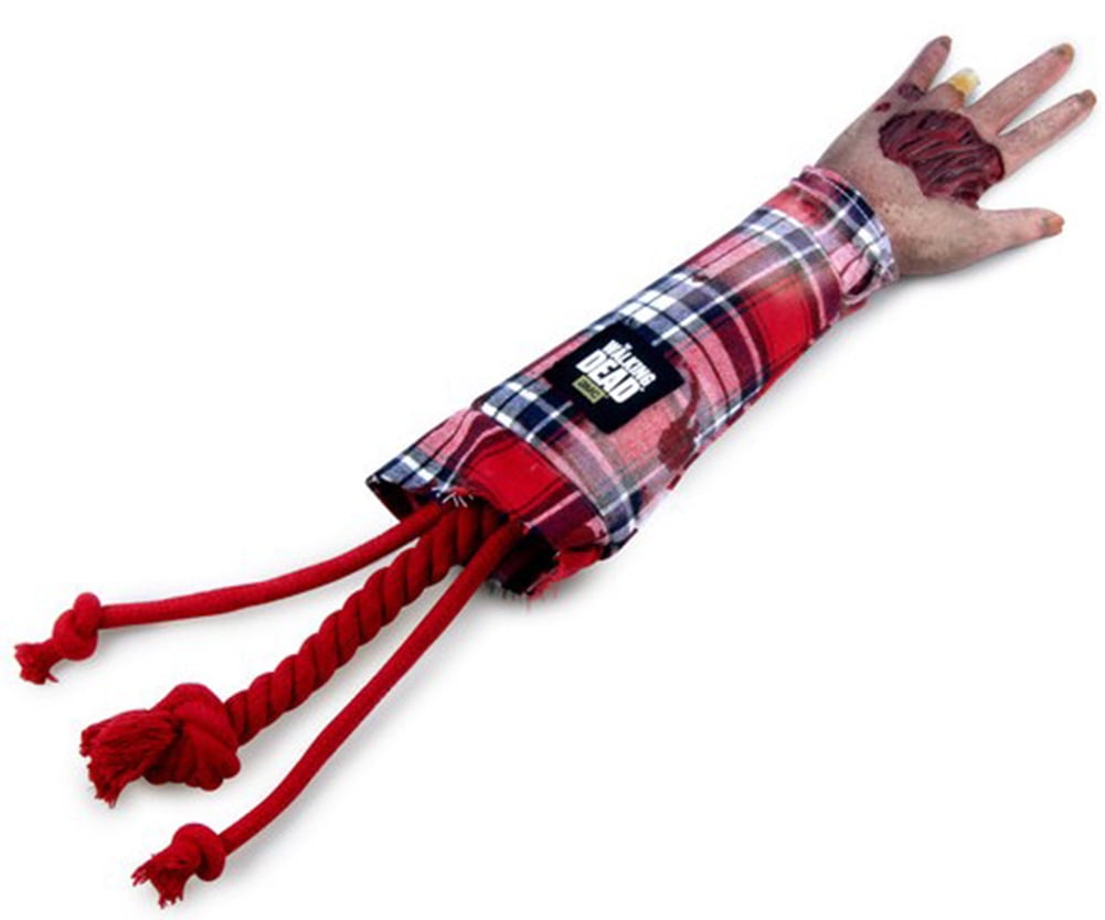 severed hand dog chew toy