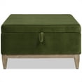 thumbnail image 1 of Knox 35" Square Storage Cocktail Ottoman Olive Green Performance Velvet, 1 of 14