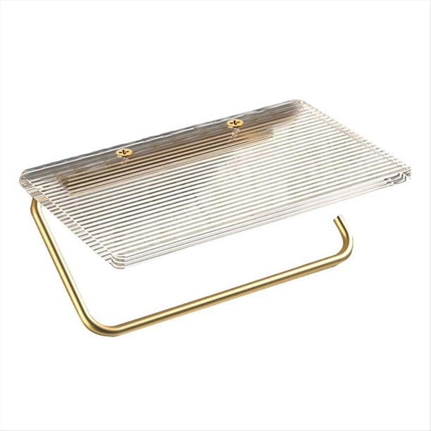 Porta Rollos de Papel Higiénico para Pared, Portarrollos Sin Perforar, Accesorios de Baño, Color Dorado