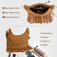 thumbnail image 5 of JASGOOD Fringe Purse Western Cowgirl Boho Bags for Women Tassel Crossbody Bag Vintage Suede Leather Handbag, 5 of 7