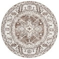 thumbnail image 4 of SAFAVIEH Vintage Hamadan Dania Oriental Area Rug, Brown/Ivory, 6'7" x 6'7" Round, 4 of 9