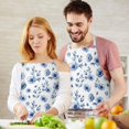 thumbnail image 3 of Pioneer Flower Floral Print Pattern Apron for Women and Men, Cotton Linen Waterproof with Pockets, Adjustable, 33x27 Inch for Kitchen, Gardening, BBQ, Salon, 3 of 6