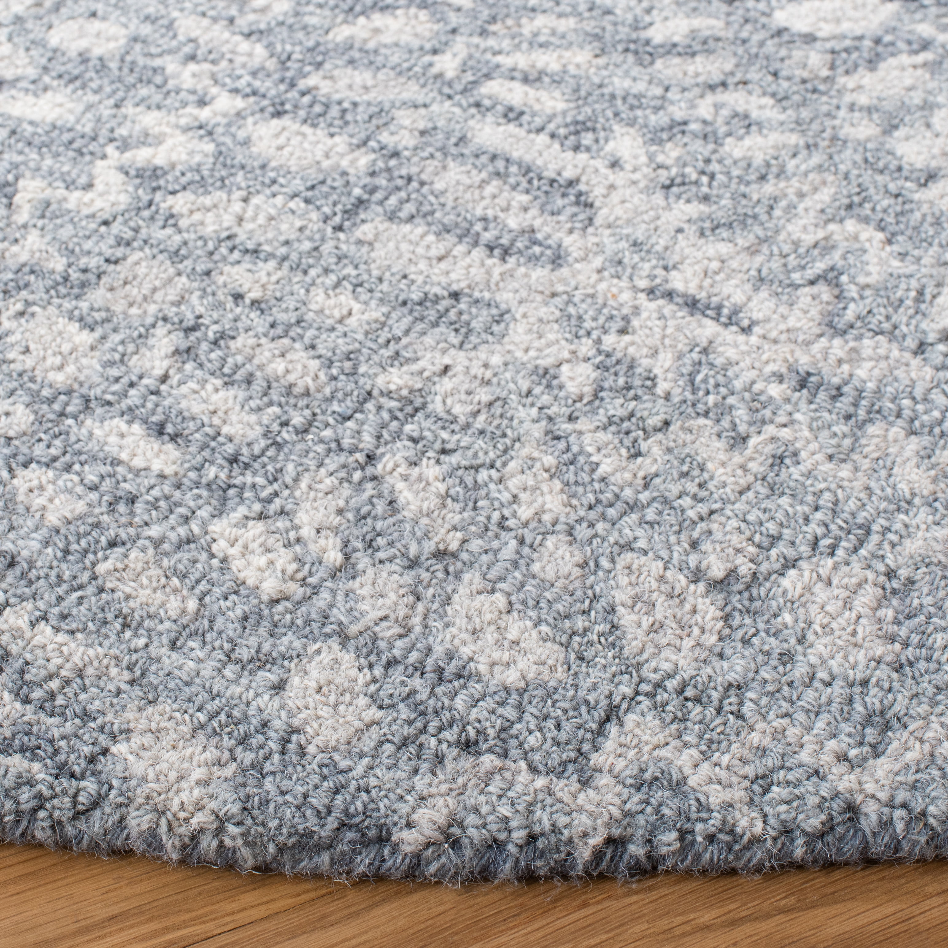 SAFAVIEH Metro Lynette Geometric Area Rug, Ivory/Dark Grey, 6' x 6' Round