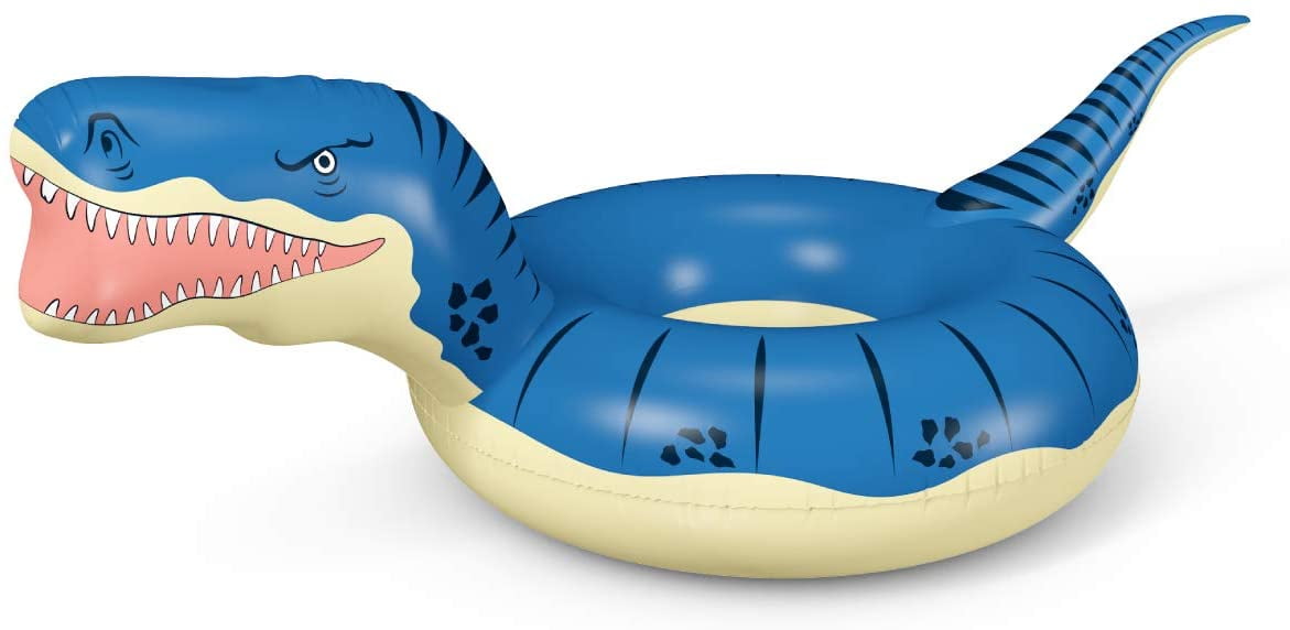 Jasonwell Inflatable Dinosaur Pool Float for Boys Girls Adults 124'' Giant T-Rex Floatie Summer Beach Swimming Pool Inflatables Ride on Party Pool Toy Dinosaur Drawing Pool Float Toys \u2013 Jasonwell