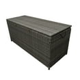 thumbnail image 5 of Grey Wicker Patio Deck Box with 113 Gallon Storage and Metal Frame, 5 of 9