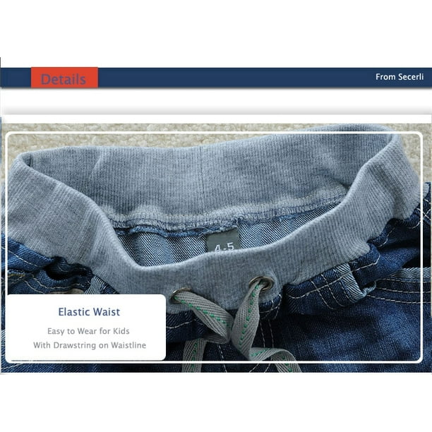 Boys elastic cheap waist jeans