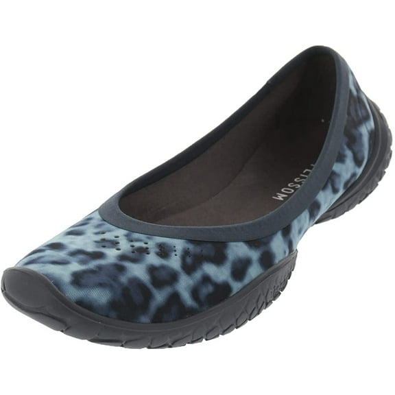 LISSOM Women's Flyte Blue Leopard Printed Slip-On Shoes - Lightweight & Flexible - 8mm Heel Toe Drop, Removable Insoles - Size 10