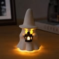 thumbnail image 6 of Soft Glowing Ceramic Ghost Decor, LED Halloween Tabletop Figurine, Pumpkin Witch Hat Design, Spooky Fall Accessory for Indoor Festival Display, 6 of 6