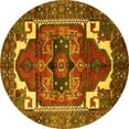 thumbnail image 1 of Ahgly Company Indoor Round Persian Yellow Traditional Area Rugs, 6' Round, 1 of 4