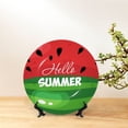 thumbnail image 6 of Picia Watermelon Hello Summer Pattern Bone China Decorative Plate – Wall Decor with Stand and Adhesive, Elegant Ornament for Living Room, Office, or Entryway-8in, 6 of 6