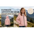 thumbnail image 2 of Fancifize Teens Girls Rain Hoodies Jacket Waterproof Windproof Outdoor Hiking Zip Up Hooded Raincoat for Kids 5-16 Years, 2 of 9