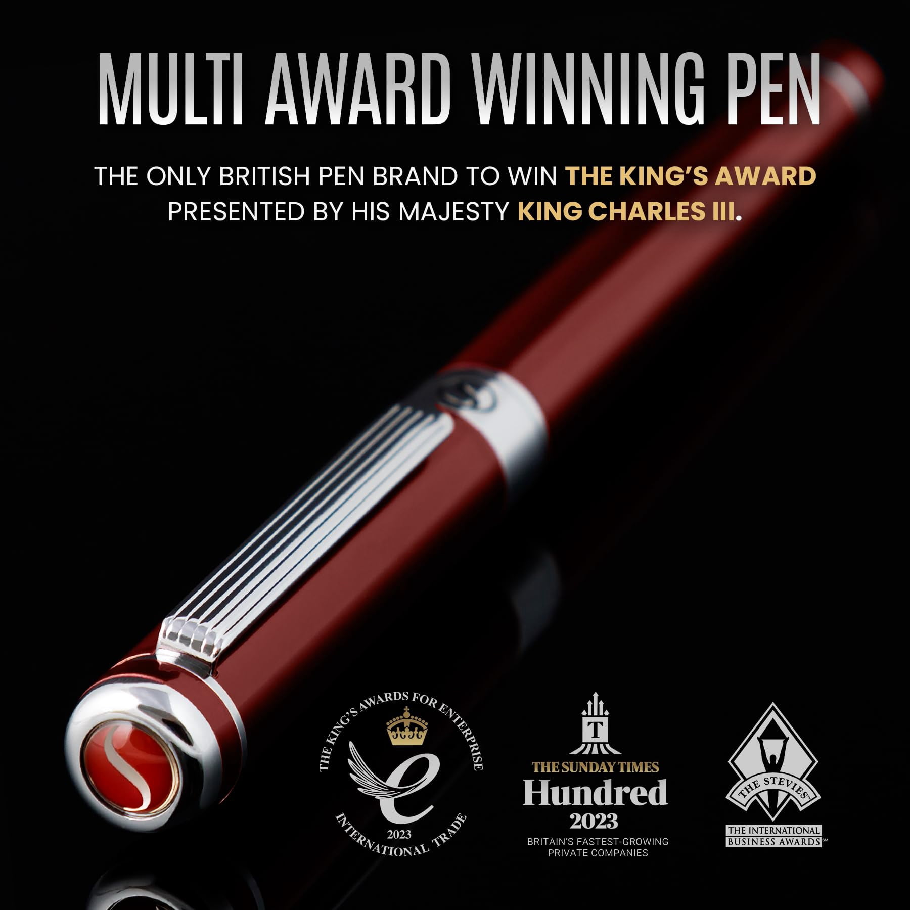 Deep Crimson Red Rollerball - Stunning Lacquer Luxury Pen With Chrome Finish  Schmidt Ink Refills Roller Ball Gift Set For Men & Women Professional Executive Office Nice Pens