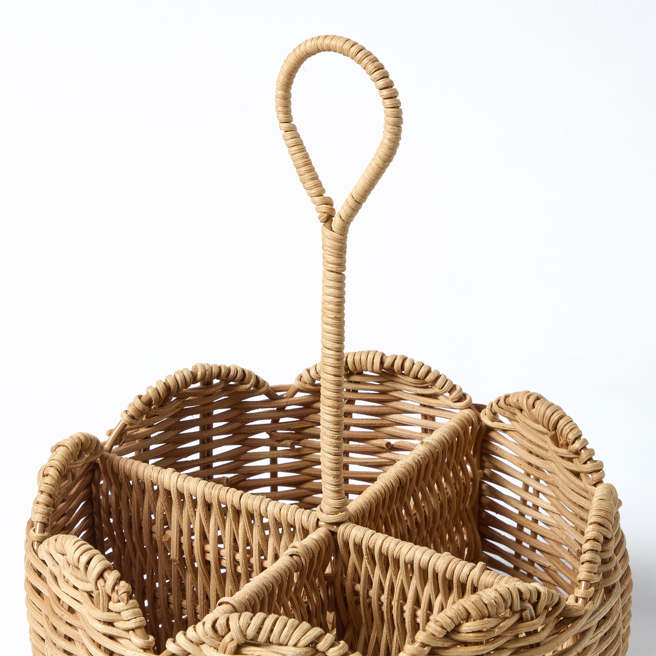 Rattan Scallop Utensil Holder, Brown, 8.25" x 10.75", by My Texas House