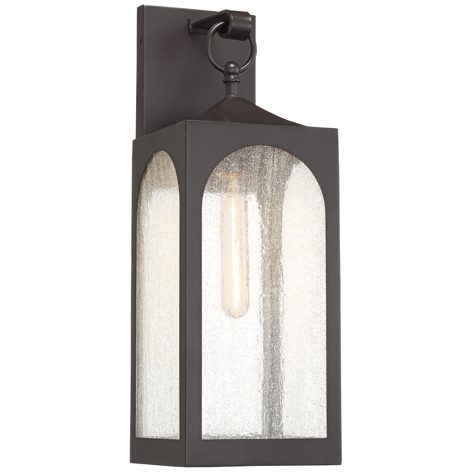 Possini Euro Design Tyne Modern Outdoor Wall Light Fixture Bronze 20 1/2" Seedy Glass for Post Exterior Barn Deck House Porch Yard Posts Patio Home