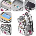 thumbnail image 4 of Multicolor Cat White Pattern Backpack for School, Cute School Bag with Adjustable Shoulder Straps and Padded Back, 16.9"x12.6"x5.9", 4 of 5