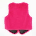 thumbnail image 7 of Women's Winter Warm Vest Short V Neck Fluffy Faux Fur Coat Shaggy Sleeveless Cardigan Hot Pink M, 7 of 7