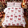 thumbnail image 2 of Erosebridal Red Bow Bed Spread Queen, Snowflake Ornament Queen Coverlet Set, White Red, 3 Pieces, 1 Quilt and 2 Pillowcases, 2 of 7