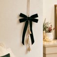 thumbnail image 4 of 2026 Christmas Home Party Decoration Christmas Ornament Bow Knot Hanging Decoration With Golden Bells Vintage Hanging Pendant For Xmas Tree Wall Door Holiday Party Decor, 4 of 5
