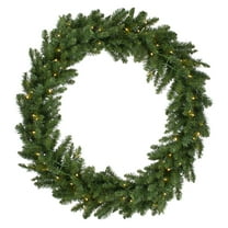 5' Pre-Lit Buffalo Fir Commercial Artificial Christmas Wreath - Warm White LED Lights