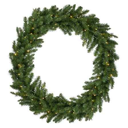 5' Pre-Lit Buffalo Fir Commercial Artificial Christmas Wreath - Warm White LED Lights
