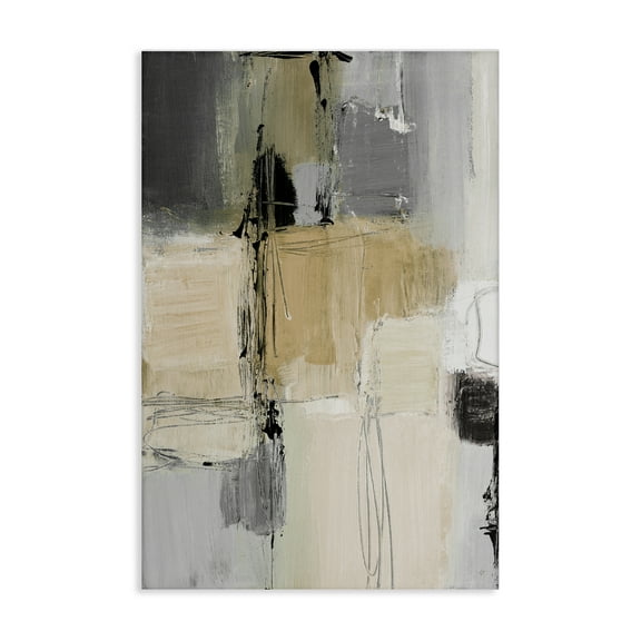 Stupell Industries Rustic Organic Abstraction Abstract Painting Wrapped Canvas Art Print Wall Art, 16 x 24
