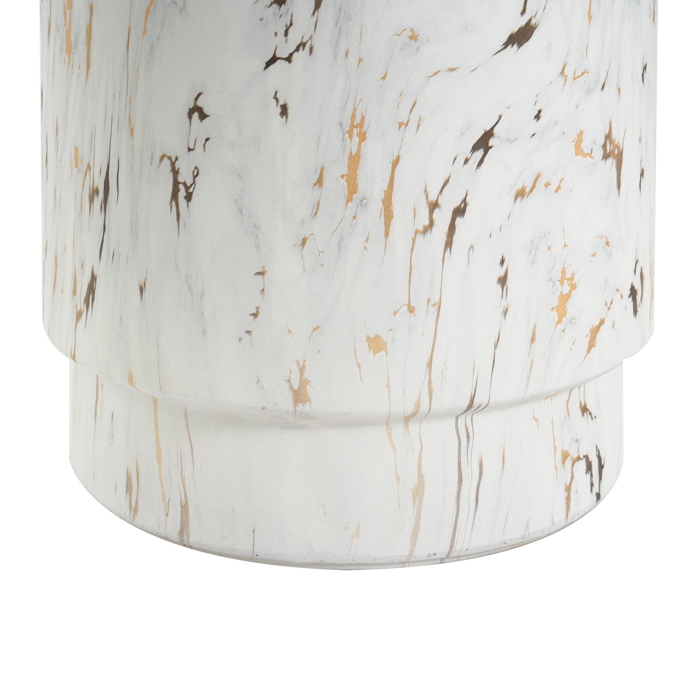 Christopher Knight Home Modern Lightweight MGO Accent Side Table with Drum Shape, Alabaster