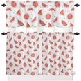 thumbnail image 2 of Kitchen Curtains Set, Watermelon Kitchen Curtains and Valances Set, Red Summer Fruits Watercolor Rod Pocket Tier Curtains 36 Inch Length for Cafe/Bedroom Windows, 2 of 6