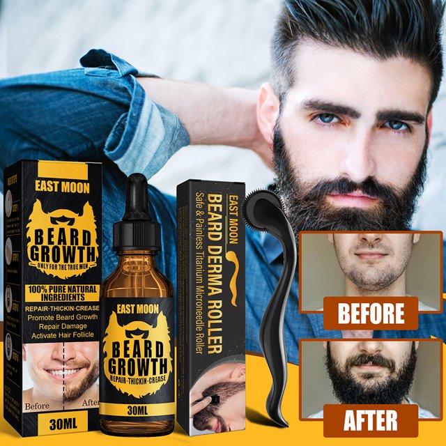 Regalo de aceite esencial de barba natural para hombres Herramienta de masaje con microagujas (rodillo) Ndcxsfigh Cuidado Belleza