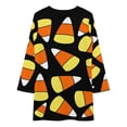 thumbnail image 3 of Candy Corn Pattern Halloween Loose Dress Evening Dress Summer Dresses for Women Luxury Dress Long Sleeved Dress, 3 of 4