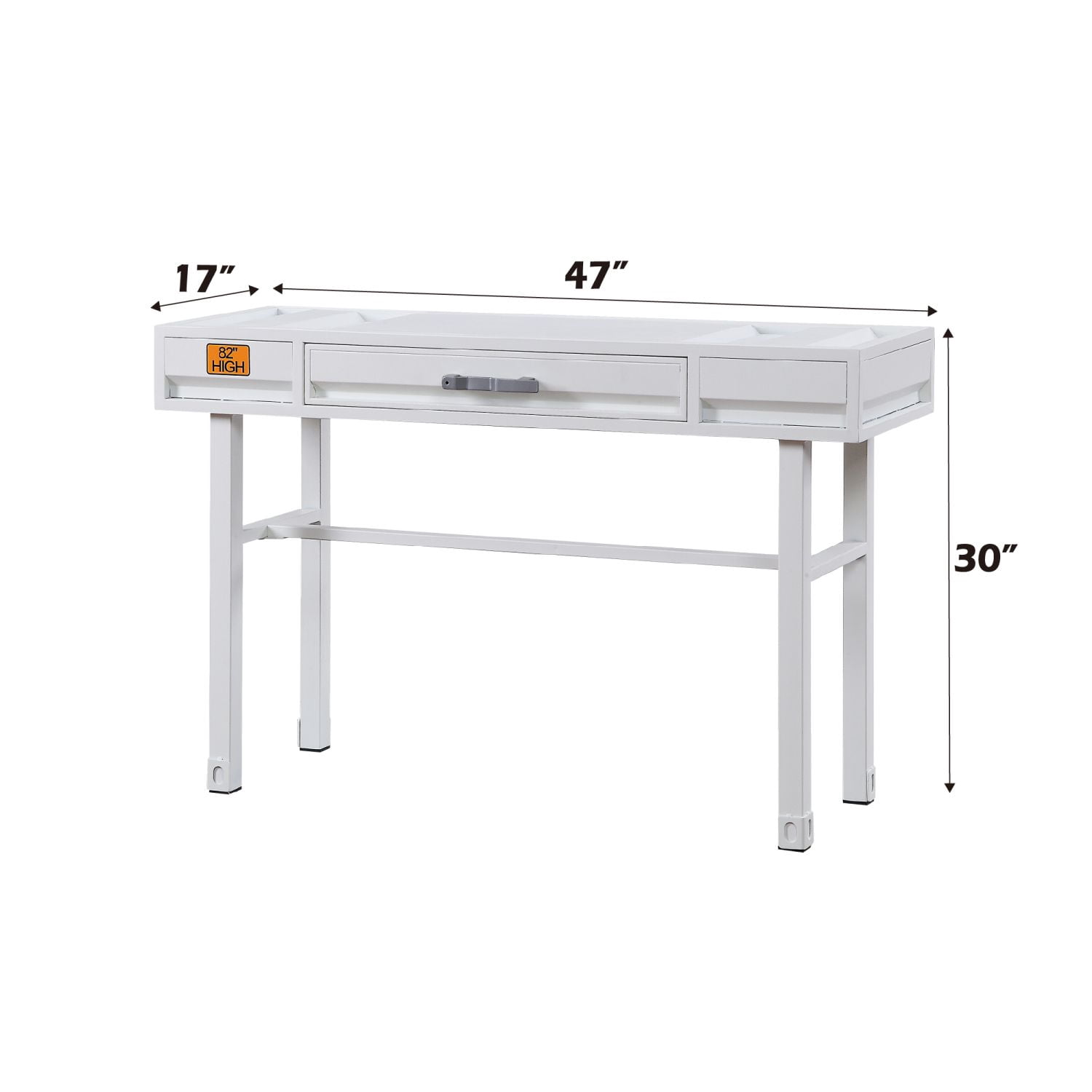 Industrial Metal Vanity Desk with Drawer, 47 in Writing Desk for Bedroom and Workspace, Iron Frame with Storage