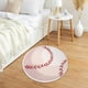thumbnail image 5 of Manta con Diseño Deportivo, Alfombra de Lanzar, Tapete con Respaldo Antideslizante, Diseño de Baloncesto y Béisbol, Material Lavable para Sala, Dormitorio, Sala de Juegos, 5 of 5