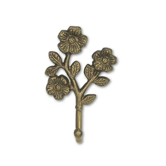 Cheungs 6119GD Mythra Flower Cast Iron Wall Hook - Golden