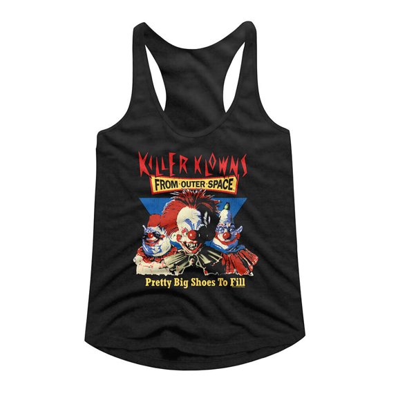 Killer Klowns In Outer Space Pretty Big Shoes To Fill Black Women's Slim Fit Racerback Tank Top M