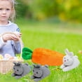 thumbnail image 6 of Darzheoy Easter Bunny Plush Three Bunnies in Carrot Pouch Hidden Bunny Plush Bunny Stuffed Animal Bunny Doll Zip Up Carrot Bunny Purse Easter Toy Easter Gifts, 6 of 6