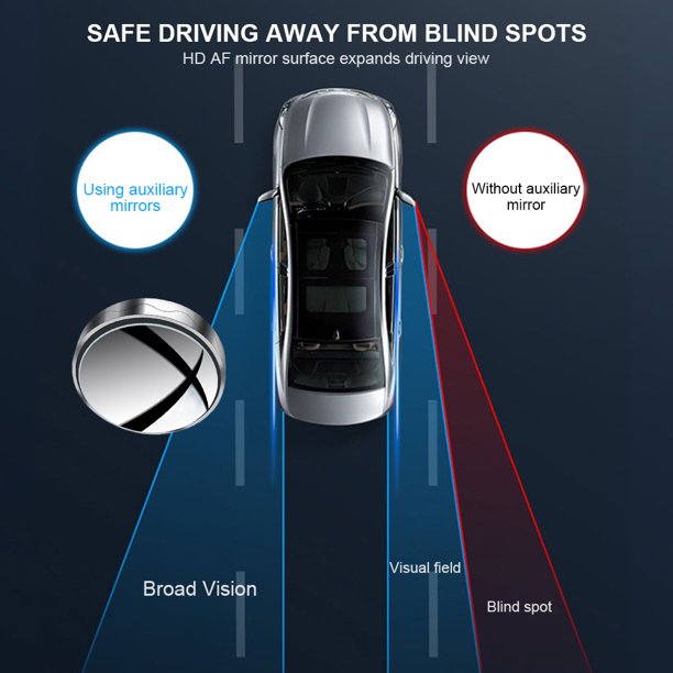Espejos de punto ciego Espejo convexo giratorio de 360 grados Espejo de inversión de visión amplia Sywqhk Accesorios para autos y motos